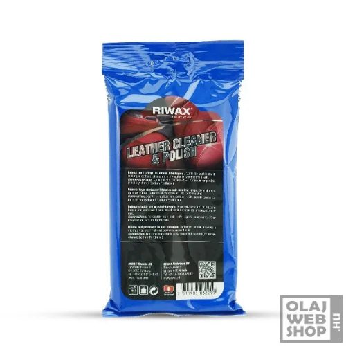 Riwax Leather Cleaner & Polish bőrtisztító és ápoló kendő 15db-os