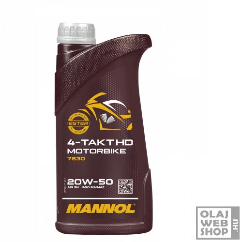 Mannol 7830 4-Takt HD MotorBike 20W-50 motorkerékpár olaj 1L