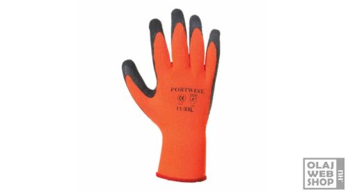 PORTWEST tenyérmártott téli kivitelű latex kesztyű M/8 méret
