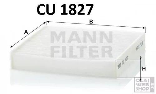 Mann-Filter pollenszűrő CU1827