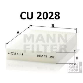 Mann-Filter pollenszűrő CU2028