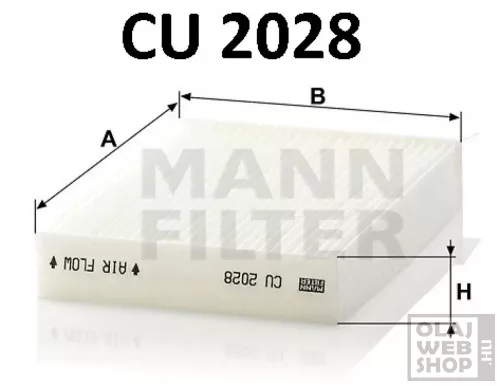Mann-Filter pollenszűrő CU2028