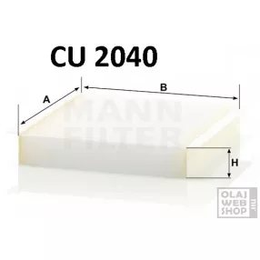 Mann-Filter pollenszűrő CU2040