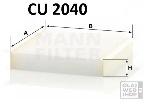 Mann-Filter pollenszűrő CU2040