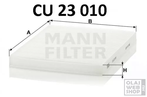 Mann-Filter pollenszűrő CU23010