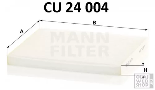 Mann-Filter pollenszűrő CU24004
