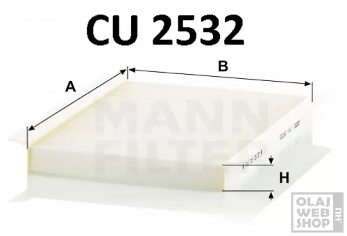 Mann-Filter pollenszűrő CU2532