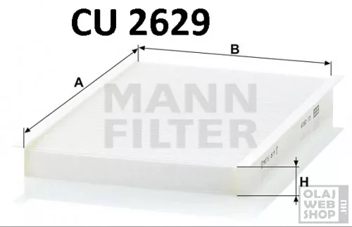 Mann-Filter pollenszűrő CU2629