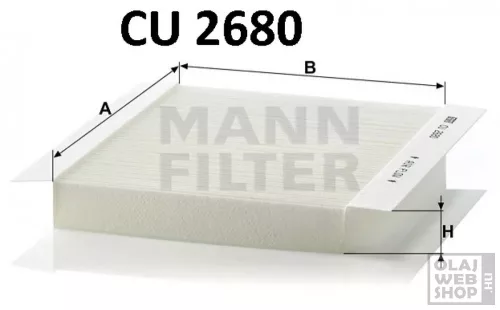Mann-Filter pollenszűrő CU2680