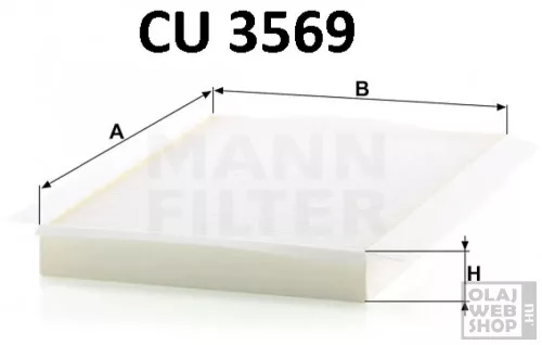 Mann-Filter pollenszűrő CU3569