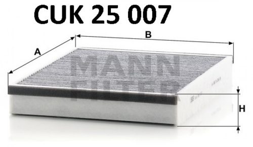 Mann-Filter aktívszenes pollenszűrő CUK25007
