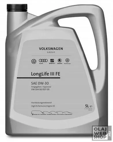 Volkswagen Longlife III FE 0W-30 motorolaj 5L
