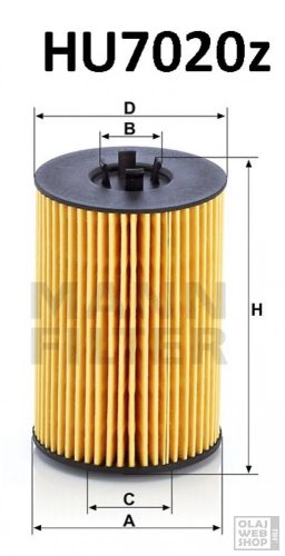 Mann-Filter olajszűrő HU7020Z