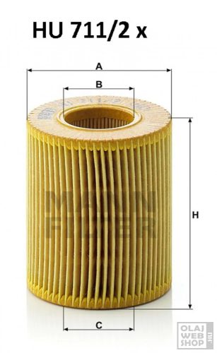 Mann-Filter olajszűrő HU711/2X