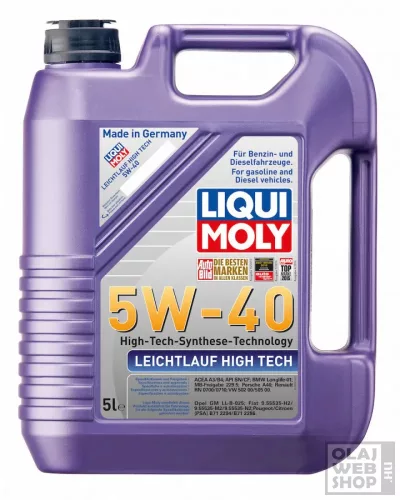 Liqui Moly Leichtlauf High Tech 5w-40 motorolaj 5L