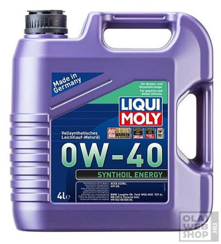 Liqui Moly Synthoil Energy 0W-40 motorolaj szintetikus 4L
