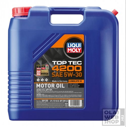 Liqui Moly Top Tec 4200 5W-30 Longlife III motorolaj 20L