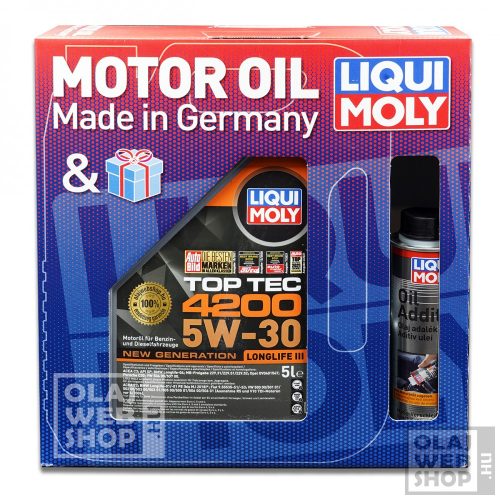 Liqui Moly Top Tec 4200 5W-40 motorolaj 5L + MoS2 súrlódáscsökkentő adalék 300 ml *csomag