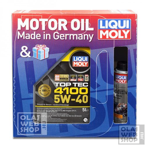 Liqui Moly Top Tec 4100 5W-40 motorolaj 5L + MoS2 súrlódáscsökkentő adalék 300 ml *csomag