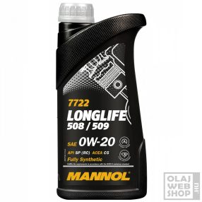 Mannol 7722 LongLife 508/509 0W-20 motorolaj 1L