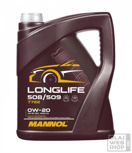 Mannol 7722 LongLife 508/509 0W-20 motorolaj 5L