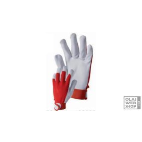   Rock Hobby színkecskebőr, piros-fehér sofőrkesztyű M/8 méret