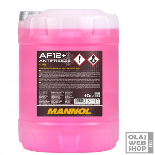 Mannol 4112 AF12+ ANTIFREEZE piros fagyálló koncentrátum -75°C 10L