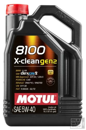 Motul 8100 X-Clean Gen2 5W-40 motorolaj 5L