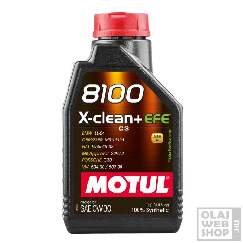 Motul 8100 X-clean+ EFE 0W-30 motorolaj 1L