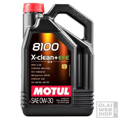 Motul 8100 X-clean+ EFE 0W-30 motorolaj 5L