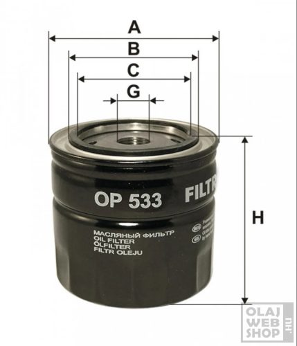 Filtron olajszűrő OP533