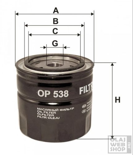 Filtron olajszűrő OP538