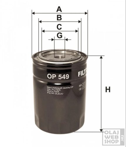 Filtron olajszűrő OP549