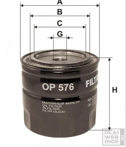 Filtron olajszűrő OP576