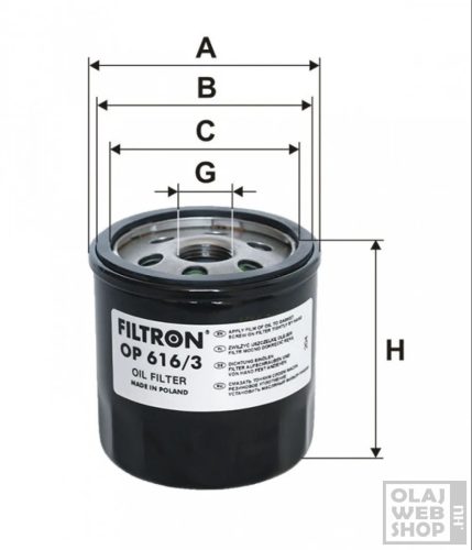 Filtron olajszűrő OP616/3