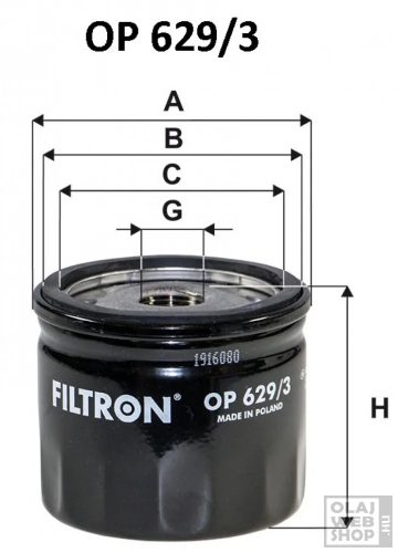 Filtron olajszűrő OP629/3