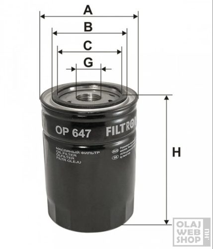 Filtron olajszűrő OP647