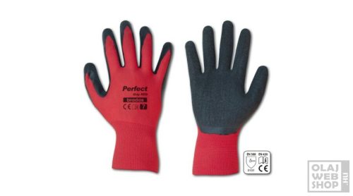 Perfect Red Grip tenyérmártott, erősített latex védőkesztyű S/7 méret