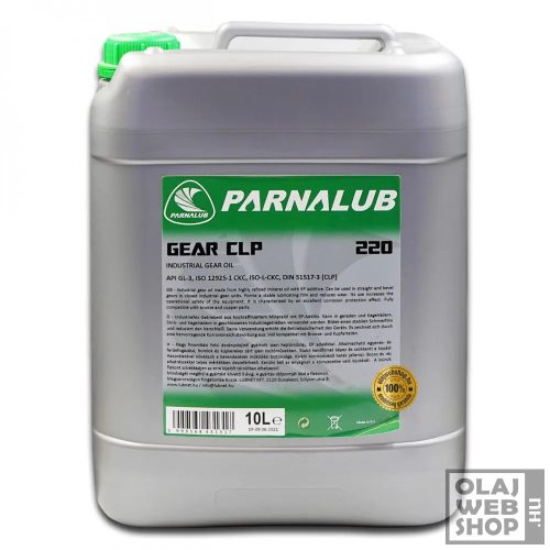 Parnalub Gear CLP 220 ipari hajtómű olaj 10L