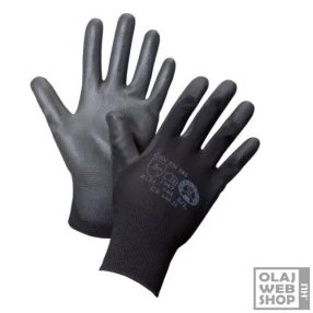   Poliuretán bevonatú, fekete tenyérmártott védőkesztyű L/9 méret