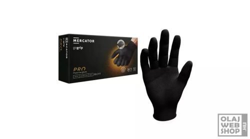 MERCATOR gogrip EXTRA vastag NITRIL gumikesztyű fekete L-es 50db/doboz