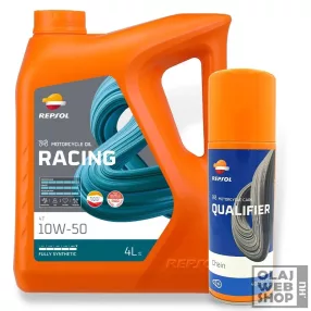   Repsol RACING 4T 10W-50 motorkerékpár olaj 4L + lánckenő spray 400ml