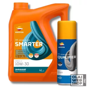   Repsol SMARTER HMEOC 4T 10W-30 motorkerékpár olaj 4L + lánckenő spray 400ml