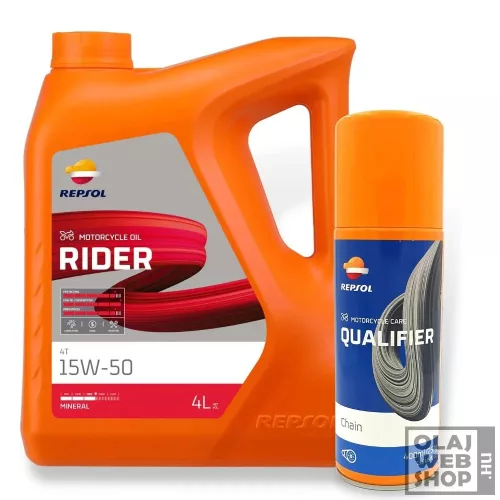 Repsol RIDER 4T 15W-50 motorkerékpár olaj 4L + lánckenő spray 400ml