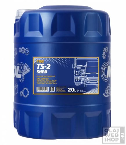 Mannol 7102 TS-2 SHPD 20W-50 teherautó motorolaj 20L