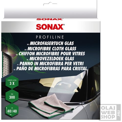 Sonax Profiline mikroszálas üvegtisztító kendő 3db-os 40x40cm