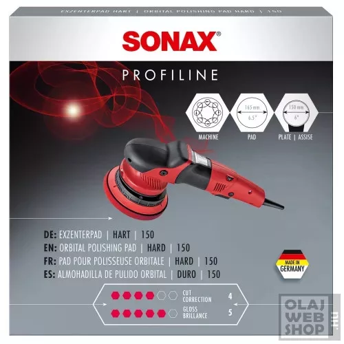 Sonax Profiline ExzenterPad Hart Polírozó szivacs piros kemény 150mm
