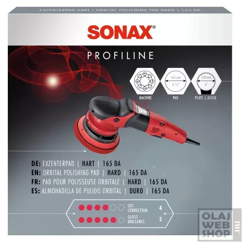Sonax Profiline ExzenterPad Hart polírozó szivacs piros (kemény) 165mm