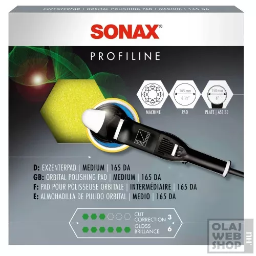 Sonax Profiline ExzenterPad Medium polírozó szivacs sárga (közepesen) 165mm