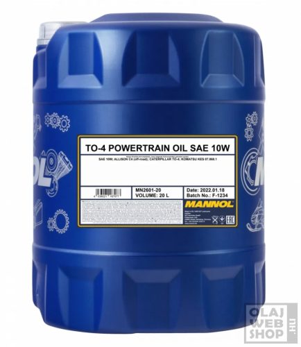 Mannol 2601 TO-4 POWERTRAIN 10W mezőgazdasági olaj 20L